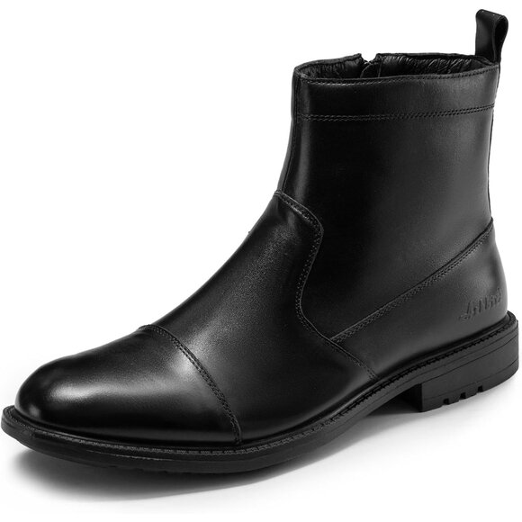 Men's Chelsea Boots Zip Ankle Dress Boot Genuine Leather Boots for Casual and Fo